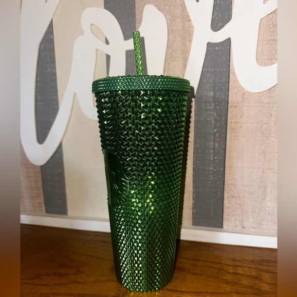 NEW Starbucks Metallic Green Studded Tumbler - Picture 2 of 3